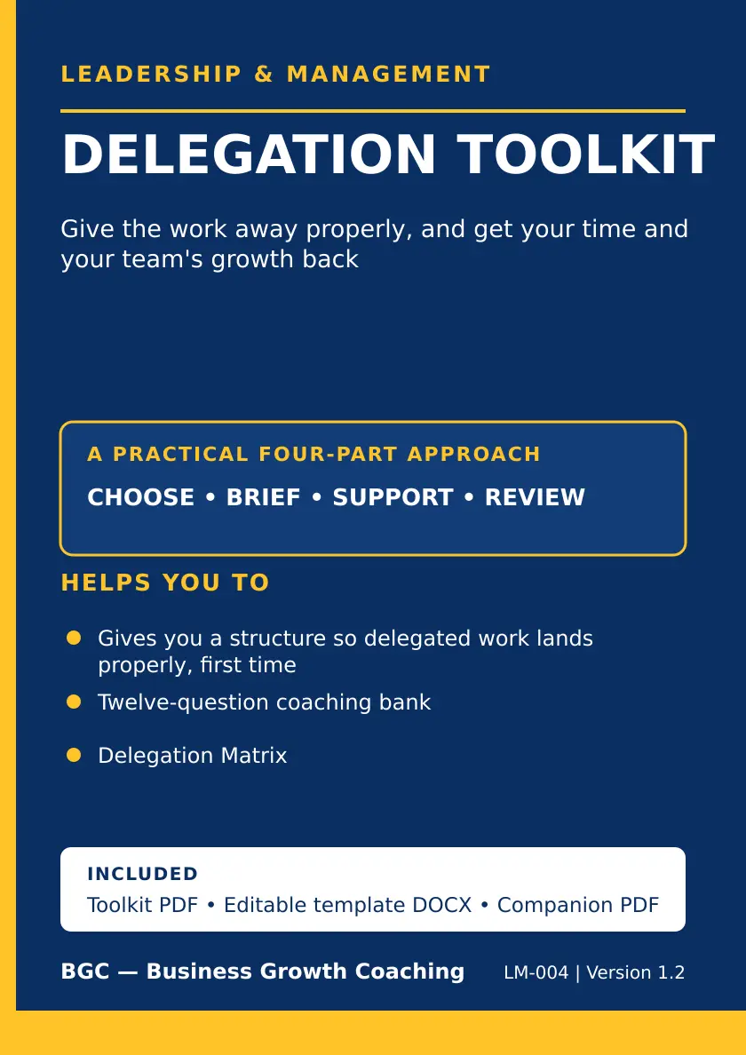 Delegation Toolkit front cover