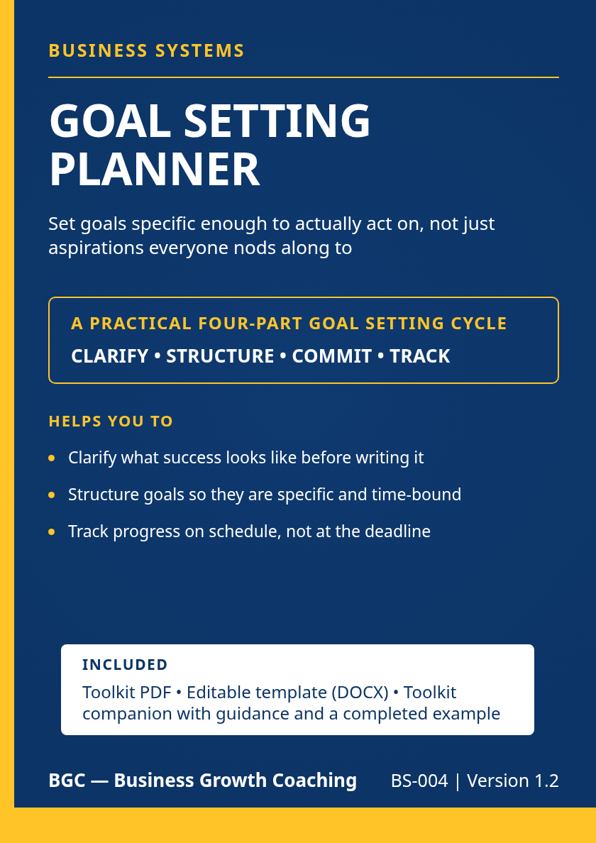 Approved BGC Goal Setting Planner front cover