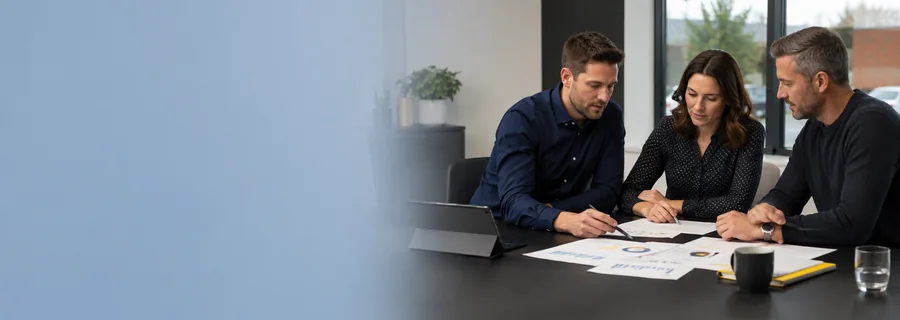 A sales conversation between two business people