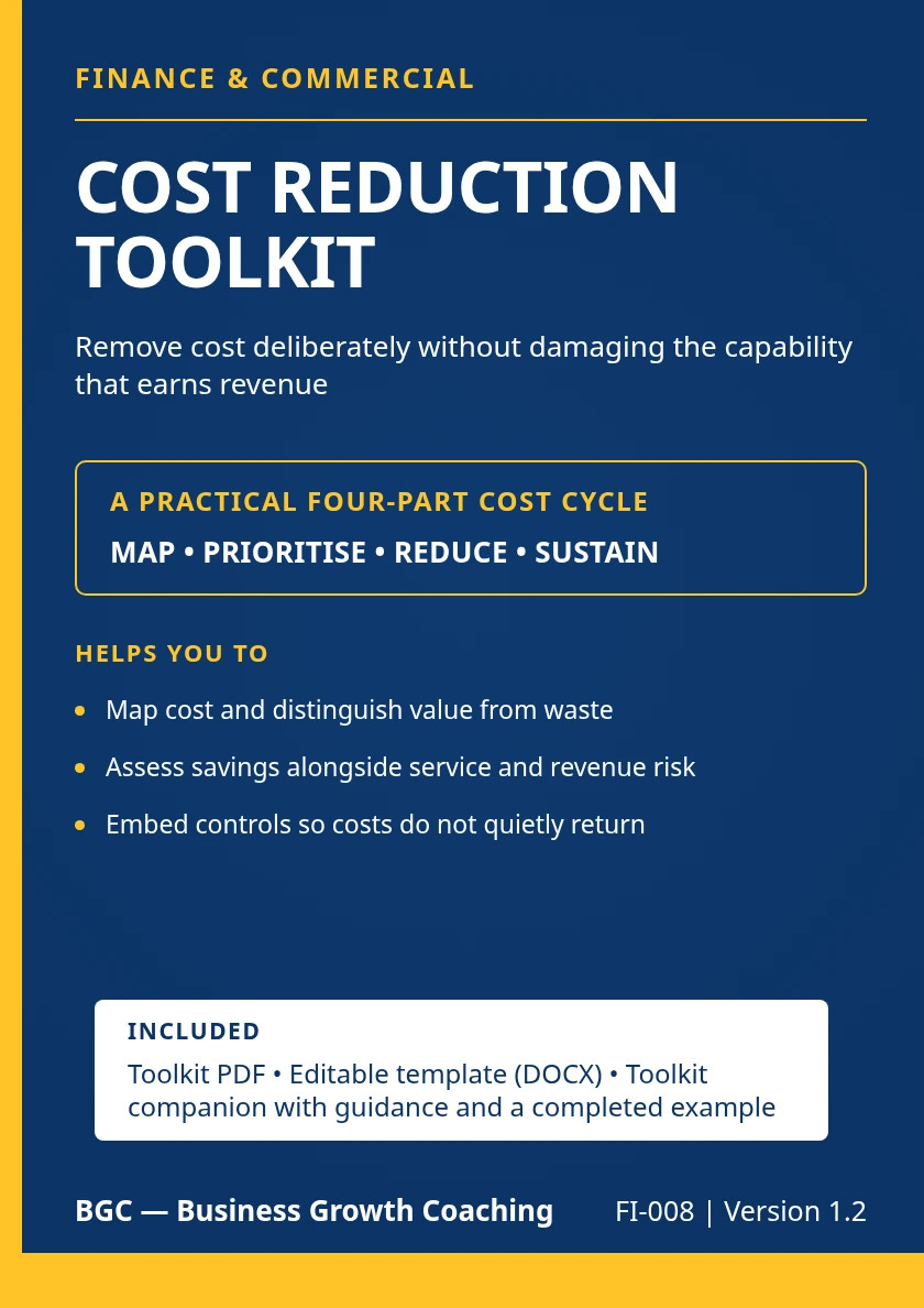 Cost Reduction Toolkit front cover