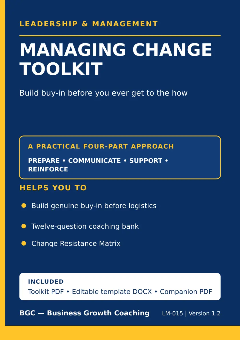Managing Change Toolkit front cover