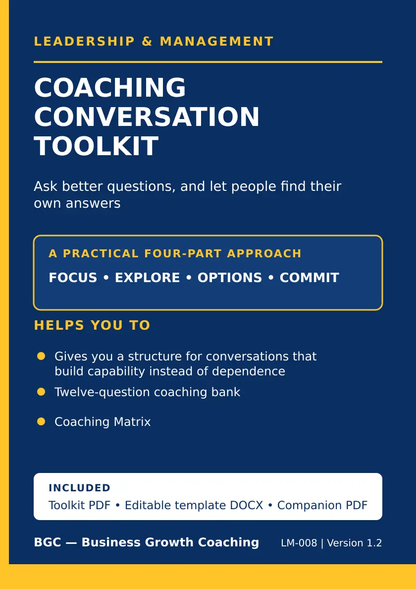 Coaching Conversation Toolkit front cover