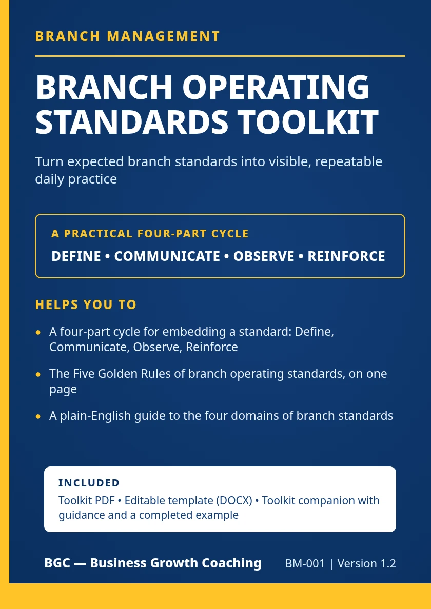 Branch Operating Standards Toolkit front cover